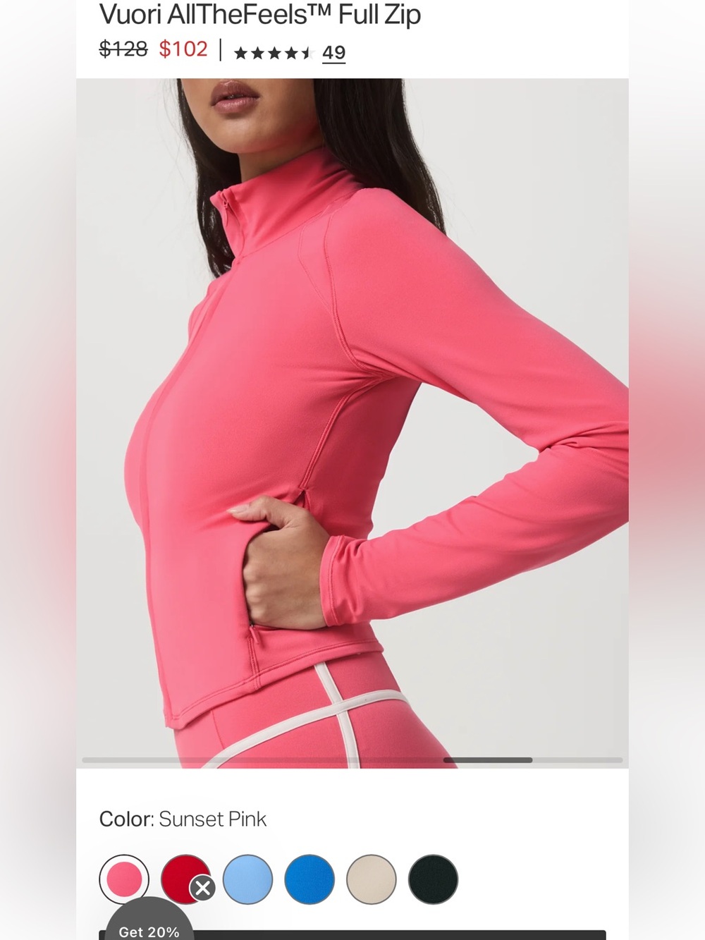 Vuori Women's Full Zip. Size Small - Picture 5 of 6